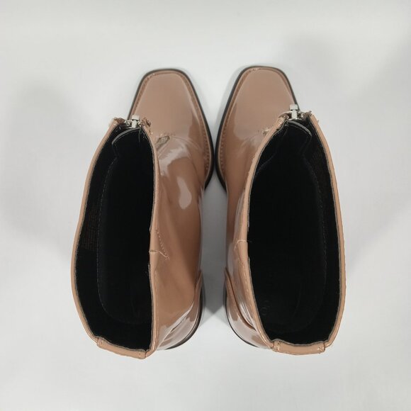 OPEN EDIT 'Chloe' Front Zip Carmel Color Tan Beige Boots Womens Size 7.5M - Picture 13 of 15